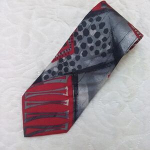 Pierre Balmain Paris Italian Silk Tie Geometric Abstract Luxury Designer Brand